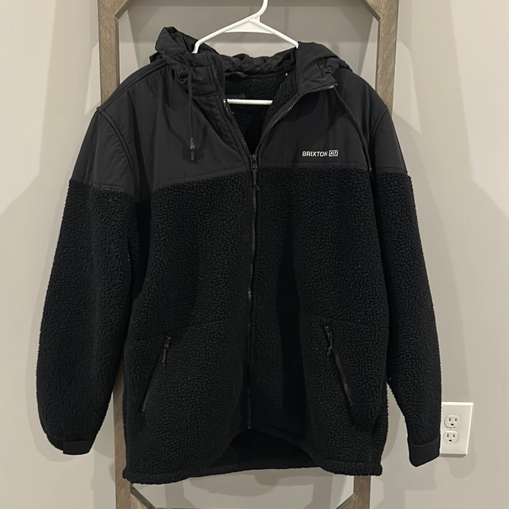 Brixton Charcoal Hooded Fleece Jacket ALL TERRAIN